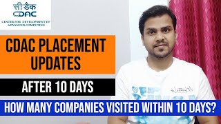 Companies visited CDAC within 10 Days of Placement Session  CDAC Placement Updates  CDAC ACTS Pune [upl. by Aicelaf]