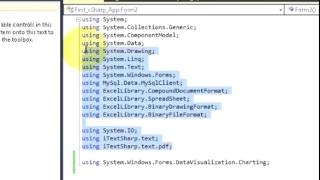 C Tutorial 47 iTextSharp Microsoft Chart Controls to PDF with iTextSharp [upl. by Dumond]