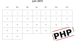 Créer un calendrier en PHP [upl. by Aneerol]