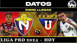 El Nacional vs LDU Quito Datos e Estadísticas  Como Vienen [upl. by Ainorev]