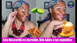 Mascarilla con miel canela y limon para las manchas arrugas y espinillas [upl. by Idnahr545]