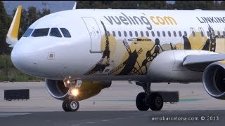 FULL HD Vueling Airlines A320214 ECLVP LINKING EUROPE BarcelonaEl Prat [upl. by Nonnaer]