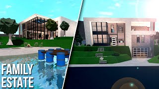 Modern Family Estate With Pond • Tour  Speedbuild • Roblox Bloxburg [upl. by Aicissej]