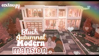 Bloxburg  Blush Autumnal Modern Mansion  House Build ෆ [upl. by Anallese921]