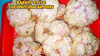 Coconut Macaroons Recipe without oven  Bakery Style Coconut Biscuits [upl. by Bunker]