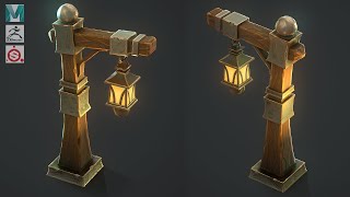 Creating a Stylized Lamp Post with Maya Zbrush and Substance Painter [upl. by Claud]