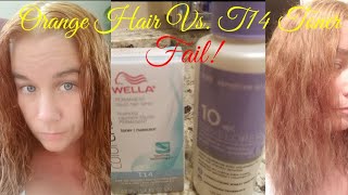 Orange yellow hair vs T14 Wella toner [upl. by Adgam]