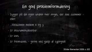 Krav til en god problemformulering 23 [upl. by Hercule]