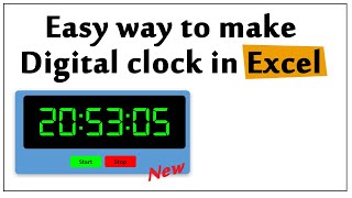 Easy way to make digital clock in Excel [upl. by Bascio]