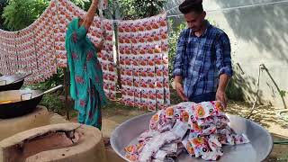 1000 PACKET OF NOODLES COOKED BY GRANNY  Street Food  Noodles Recipe  Hot Garlic Noodles [upl. by Esdnyl]