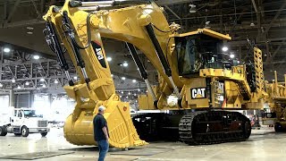 254 Ton Caterpillar 6020B excavator moving out of Minexpo 2016 [upl. by Schreck]