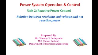 Lec 07 Reactive Power Control Relation between receiving end voltage and the reactive power [upl. by Martita]