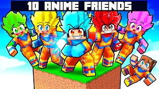 10 FRIENDS On ONE ANIME BLOCK in Minecraft [upl. by Kirch691]