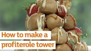 How To Make A Profiterole Tower  Sainsburys [upl. by Mechling]