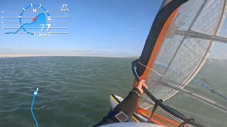 Windsurfing Terschelling JP54  EVOIII 62m2 fins SLM s 28cm 77kmh [upl. by Esihcoc476]