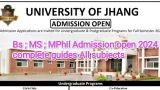 university of jhang Admission fall open 2024 BsMSMPhiluoj Admission open 20242025 Ms MPhil [upl. by Irod647]