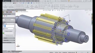 Aula 10 Eixo estriado Revolução Chanfros Raios Assistente de perfuração SolidWork [upl. by Halvaard796]