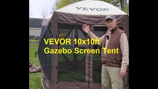 VEVOR 10x10 Gazebo Screen Tent [upl. by Nonohcle545]