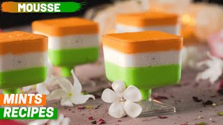 Tricolor Chocolate Mousse Recipe  Independence Day Special  Mints Recipes [upl. by Deerdre645]