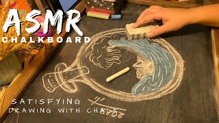 ASMR chalkboarddrawing with chalkno talking relaxing video [upl. by Ahsimat808]