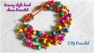 Rosary style bead chain bracelet  DIY Bracelet  part  3 [upl. by Erinn]