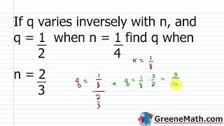 Algebra 1 Lesson 51 How to Solve Inverse Variation Word Problems [upl. by Inig]