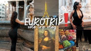 EUROTRIP Solo Trip VLOG Rome🇮🇹 Paris🇫🇷 Barcelona 🇪🇸 hotels I stayed in sightseeing 👀 foods🍕 [upl. by Jar503]