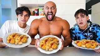 MCNUGGETS EATING CHALLENGE WITH DOBRE TWINS [upl. by Ellevehs]