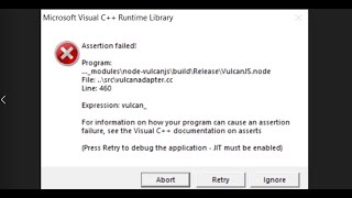 Fix Microsoft Visual C Runtime Library Assertion Failed Vulcanadaptercc Error Adobe Windows PC [upl. by Novehc]