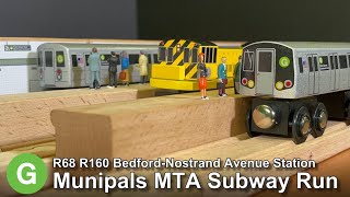 Munipals MTA R68 R160 Bedford Nostrand Avenue Subway Run Trainman6000  8 Cars G Train [upl. by Ansell]