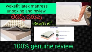 wakefit latex mattress unboxing and review  teluguwakefit latex Mattress unboxing [upl. by Nnylsia]