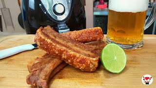 Como Fazer Costelinha de Porco com Pele Pururuca na Airfryer  Churrasco [upl. by Sikras]