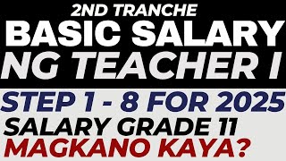 BASIC SALARY NG TEACHER I STEP 1  8 FOR JANUARY 2025 MAGKANO KAYA [upl. by Eraste]