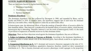 Genetic Bases of Heterosis [upl. by Aikahc839]