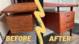 CRAZY BEFORE and AFTER Restoration of mid century Teak Furniture [upl. by Cotter]