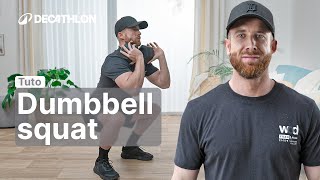 TUTO  Réaliser un squat avec haltères 4 exercices 🏋️  Decathlon [upl. by Nollaf]