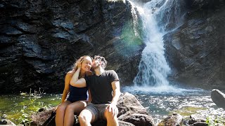 We Found a HIDDEN Waterfall North Carolina hiking and couple road trip adventure [upl. by Irakuy]