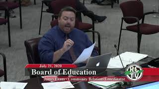 Board of Education Meeting Special Called School Reopening Plan  July 21 2020 [upl. by Alaster]