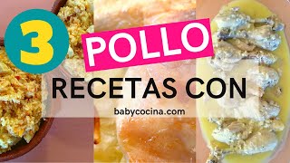 3 RECETAS con POLLO Fáciles y MUY ECONÓMICAS 🍗  🏆 Las MEJORES recetas de POLLO para tú MENÚ SEMANAL [upl. by Rafat661]