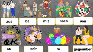 Alle Dativ Präpositionen A1 amp A2 mit Beispielen All German Dative Prepositions amp example sentences [upl. by Nnalatsyrc]