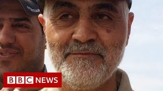 Qasem Soleimani Mourners gather in Iraq for funeral  BBC News [upl. by Gefell]