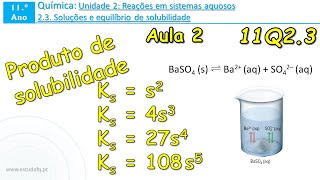 Aula 2  Como calcular produto de solubilidade  11º  Q23 [upl. by Alberta]