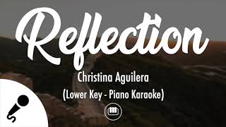 Reflection 2020  Christina Aguilera Lower Key  Piano Karaoke [upl. by Delanie600]