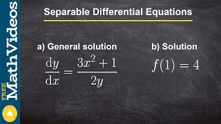 Learn how to solve the separable differential equation [upl. by Nhguav644]