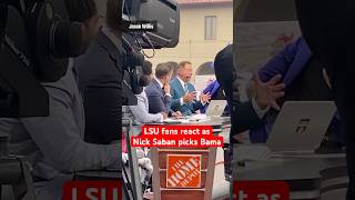 Nick Saban picks Alabama to beat LSU on the College Gameday set in Baton Rouge Tiger fans boo rtr [upl. by Aristotle]