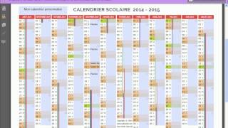 Personnaliser le calendrier scolaire annuel 2014 2015 Calenweb [upl. by Annor283]