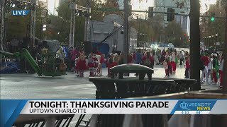 Preparations for the Thanksgiving Eve Parade in Uptown Charlotte [upl. by Kuebbing]