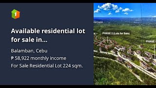 Available residential lot for sale in Amonsagana a Retirement Village in Balamban [upl. by Zamora]