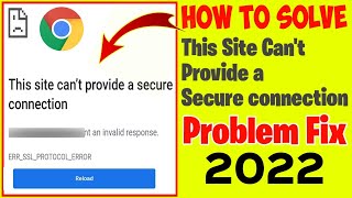 how to fix google chrome this site cant provide a secure connection Problem Solve 2022 [upl. by Adnihc]