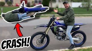 Dad Crashes My New Dirt Bike YZ250F [upl. by Nocaj816]